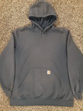 Mens XL Tall Carhartt Loose Fit Midweight Fleece Navy PUllover Hoodie