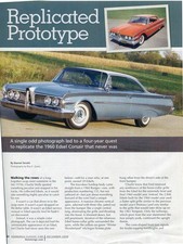 1960 Edsel Corsair Prototype 4 Pg Article