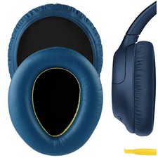 Geekria Protein Leather Ear Pads for Sony WH-CH700N, WH-CH710N Headphones Blue 