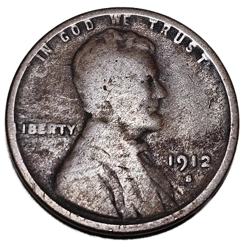 1912-S LINCOLN CENT GOOD+, BROWN FREE USA SHIPPING