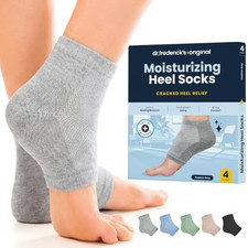 Dr. Frederick's Moisturizing Gel Heel Socks for Dry  Cracked Original Grey