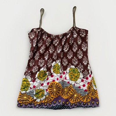 Belle Du Jour Top Womens Size Medium Multicolor Boho Sleeveless