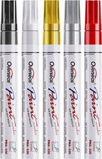 Overseas Paint Marker Pens - 5 Pack Permanent Oil Based Paint Markers, Metallic,