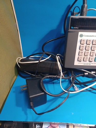 Verifone Tranz 330 Credit Card Reader Terminal +Printer 900 +wires Pre Owned - Picture 4 of 4