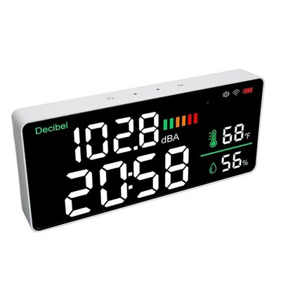 4 in 1 LED Decibel Meter, 2.4G WiFi Wall Mounted 11 Inch Meter, Sound & Noise...