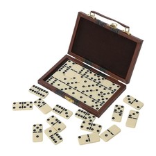 Dominos Set Numbers Table Game Portable Puzzle Game with Carrying Case Classic