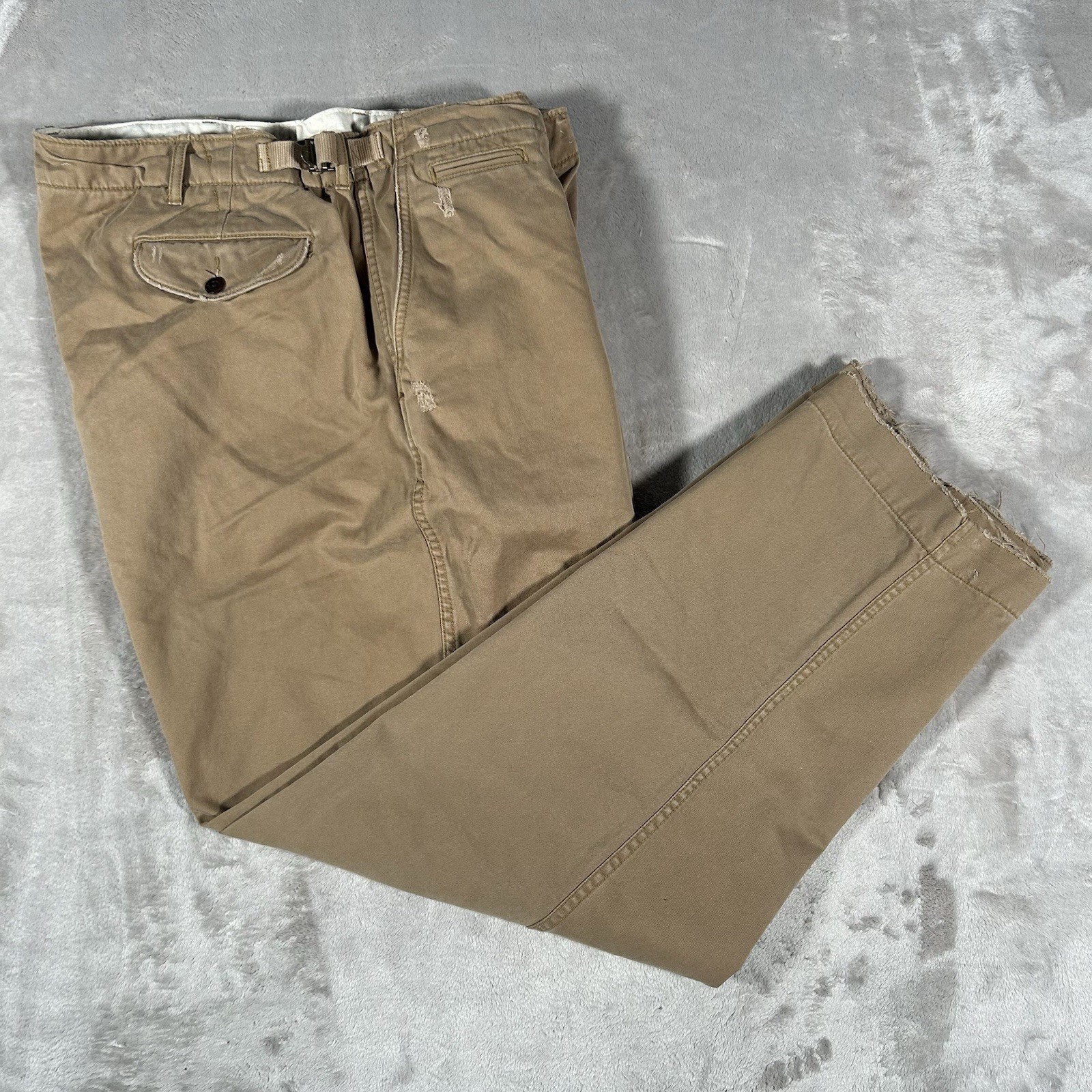 VTG 90s Polo Ralph Lauren Utility Surplus Pants Men 38x30 Beige Adjustable Waist