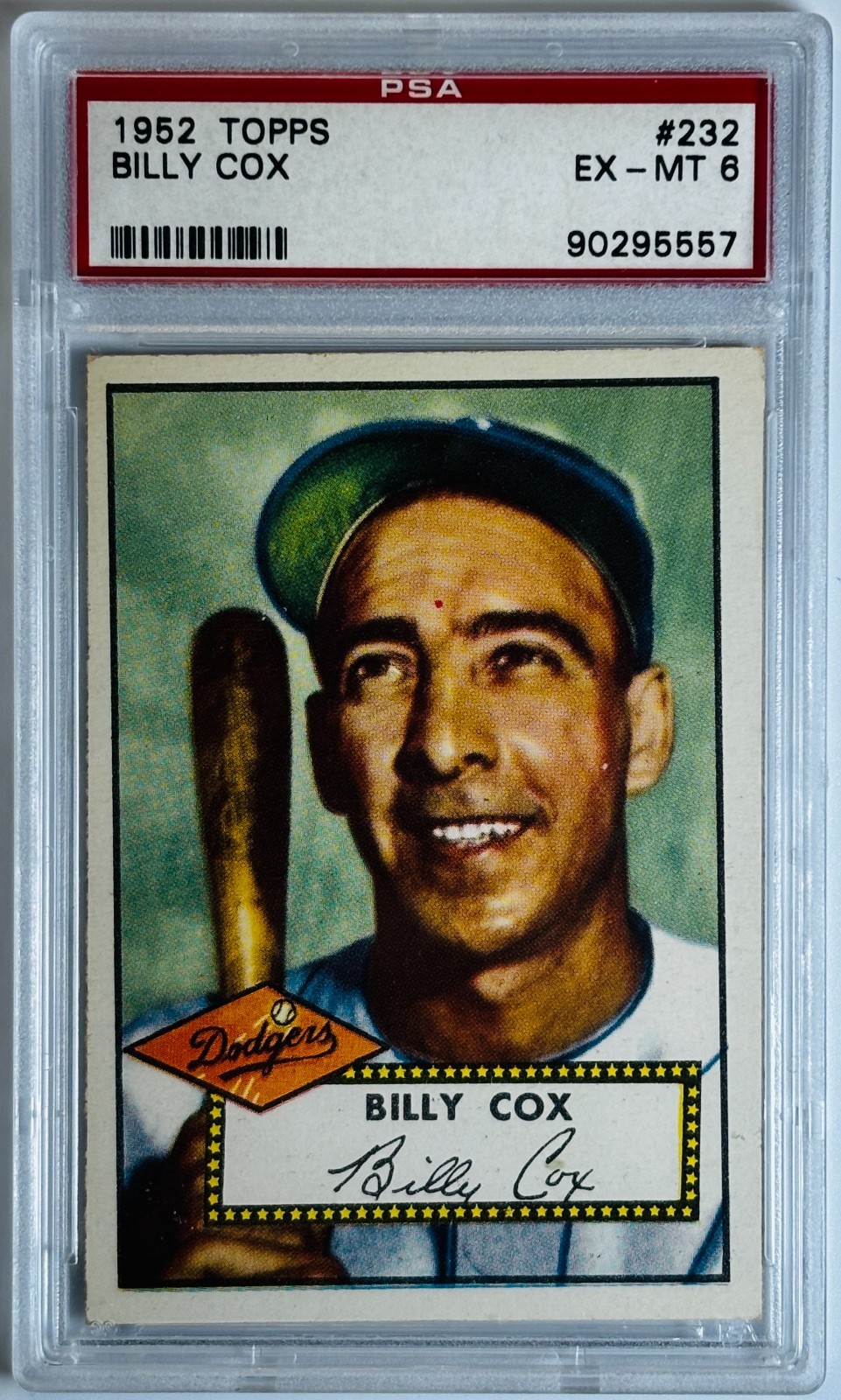 1952 TOPPS #232 BILLY COX PSA 6 EX-MT