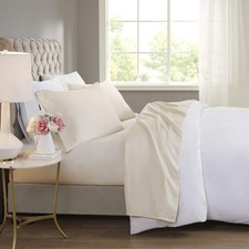600 TC Cooling Cotton Blend Solid Bed Sheet Set with 16 Inch Deep Pocket, All