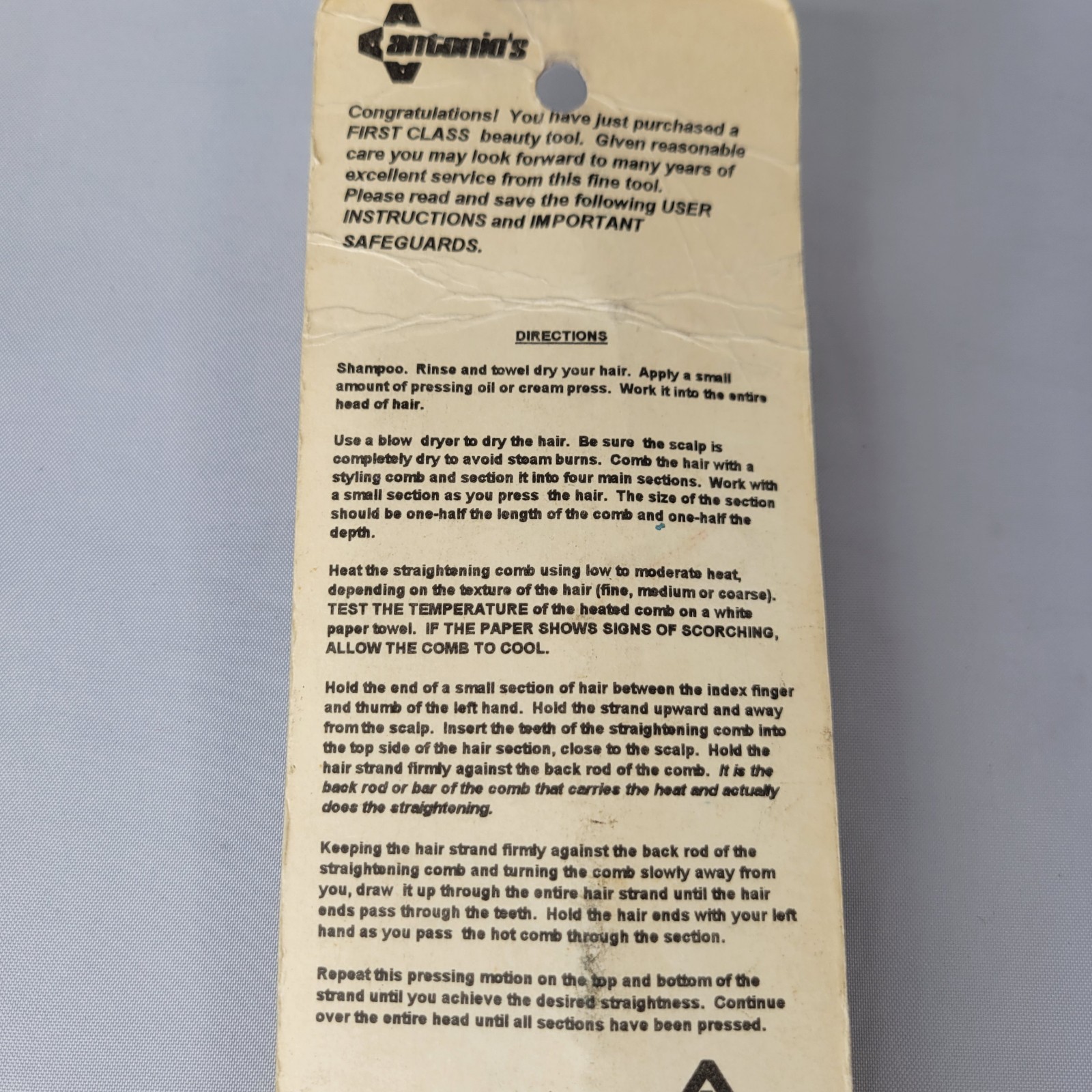 Lot Of Vintage Antonio's & Kizure - Straightening Comb & Stove Curling Iron Sz C