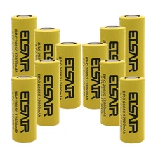 10PCS ETSAIR 26650 Battery 12800 mAh 3.7V Li-ion Rechargeable Cell For LED Torch
