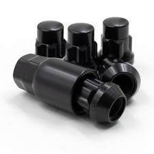 Lug Wheel Lock Nuts 12-20 Black Bulge Acorn Locking Set For Jeep With Spare