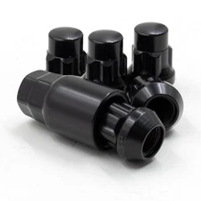 Lug Wheel Lock Nuts 1/2-20 Black Bulge Acorn Locking Set for Jeep with Spare