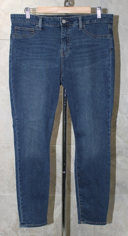 GAP Favorite Jeggings sz 12 (actual 34x27) Dark Wash Denim Skinny Jeans Whiskers