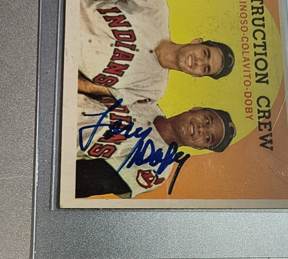 1959 Topps Destruction Crew #166 Larry Doby AUTO, Minoso, Colavito HOF Signed!! - Image 3 of 3