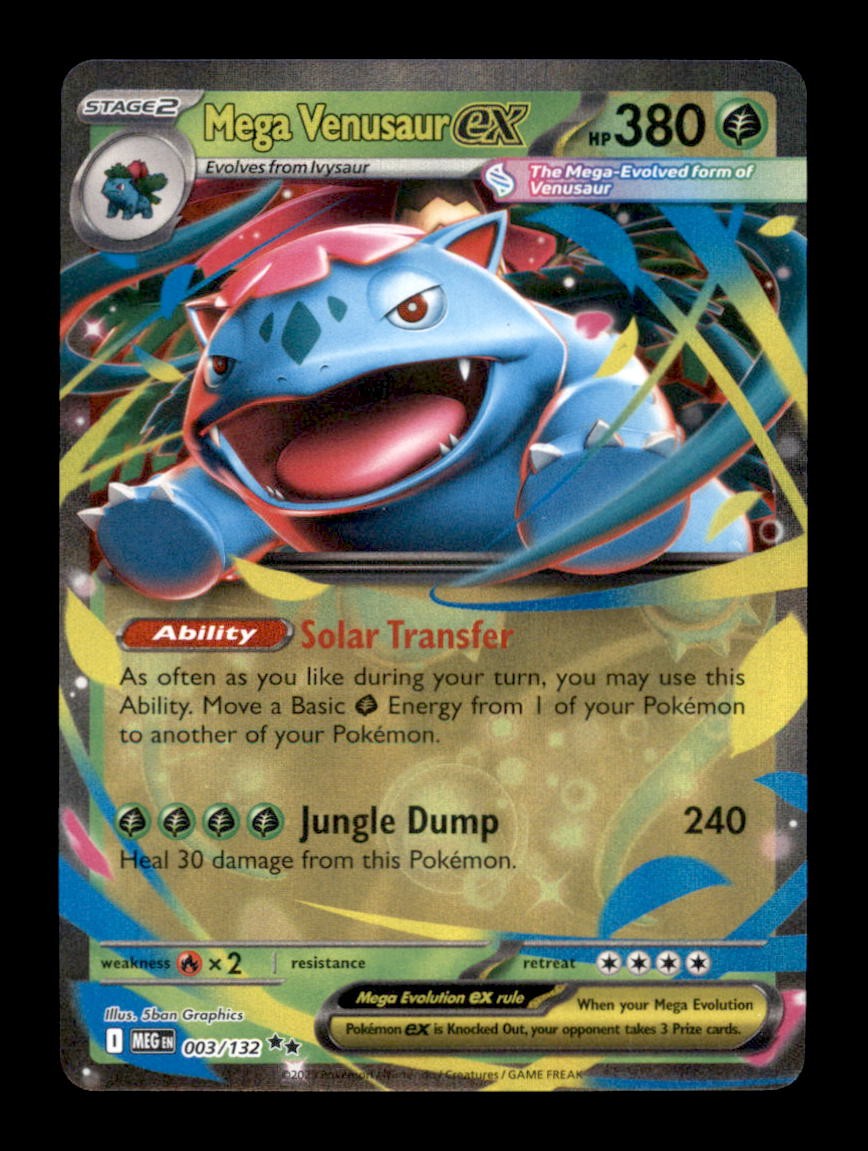 MEGA VENUSAUR EX 003/132 DOUBLE RARE MEGA EVOLUTION POKEMON HOLO