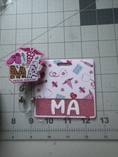 Badge Reel Holder Retractable Medical Student ID Clip Glitter Cute Nursing Name