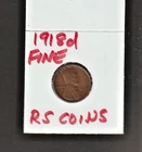 1918D   FINE   LINCOLN  CENT     FINE   1918D    /   RS COINS #34i  FREE SHIP !