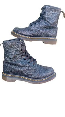 Dr martens 1460 farrah glitter noir pailleté 37 boots punk goth festival - Photo 1/4