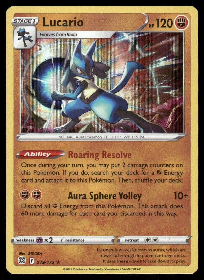 Lucario 079/172 Holo Rare Brilliant Stars Pokemon Holo Lightly Played