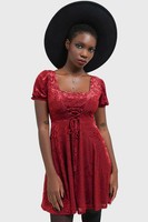 Killstar Lepidoptera Skater Dress Xs||S||M||L||Xl||Xxl Red Mini Women New Goth