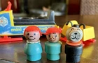 Vintage 1968 Little People Mini Snowmobile #705 Original Wood Ppl + dog
