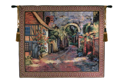 Peaceful European Alley Imported City Landscape Woven Peaceful European Alley Imported City Landscape Woven