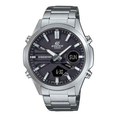 Mens Wristwatch CASIO EDIFICE EFV-C120D-1AEF Anadigit Steel Black Chrono Timer