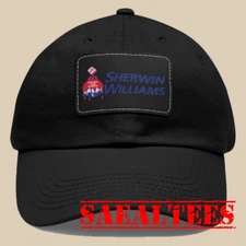 Sherwin Williams Black Dad Hat with Leather Patch - Adjustable Size