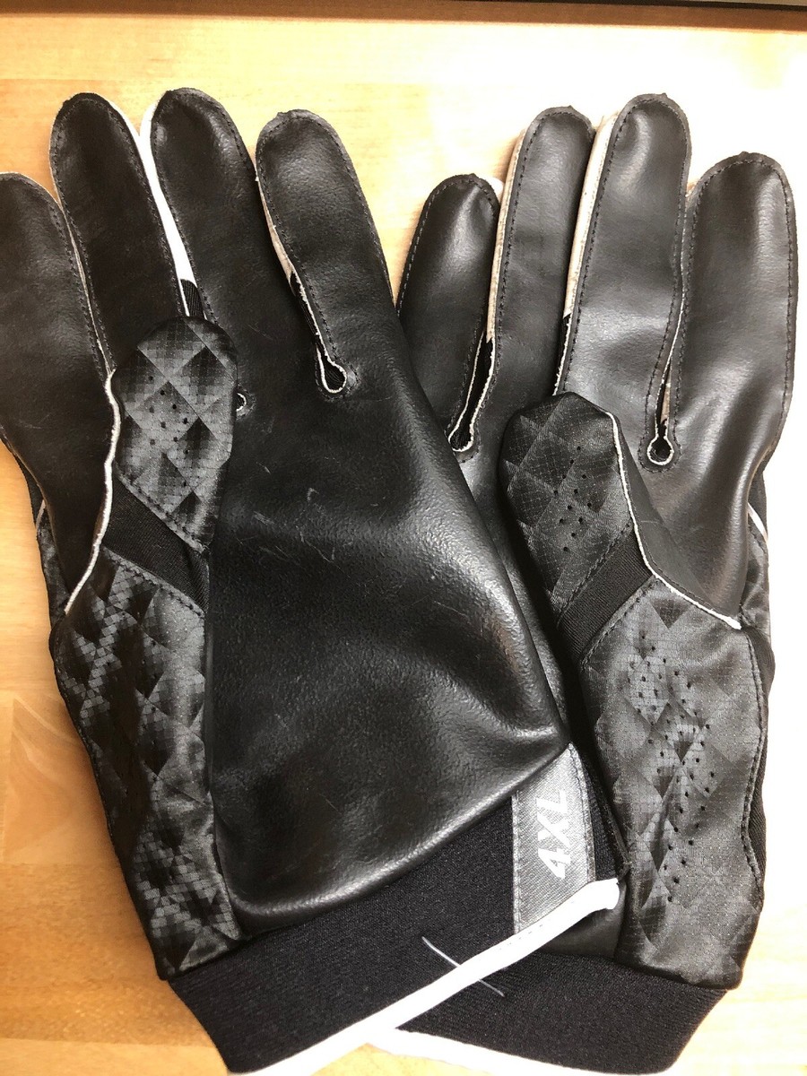 NIKE VAPOR JET WR FOOTBALL GLOVES 4XL XXXXL PGF515 010 BLACK WHITE