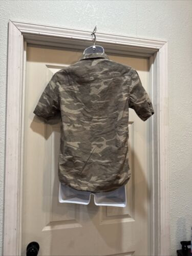 Point Zero Men's semi-fit Military Button Up Short Sleeved Shirt Size Med Camo - Picture 3 of 7