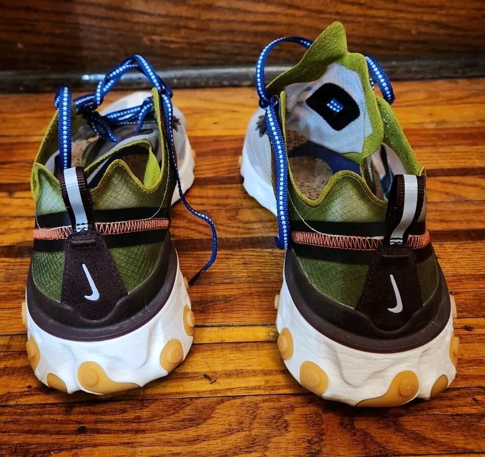 Nike Men's React Element 87 Moss Green Sneaker Shoe Size Nike Men's React Element 87 Moss Green Sneaker Shoe Size