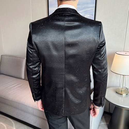Hombres Brillante Traje Blazer Vestido de Boda Chaqueta Un Pecho Showman Disfraz - Imagen 14 de 18
