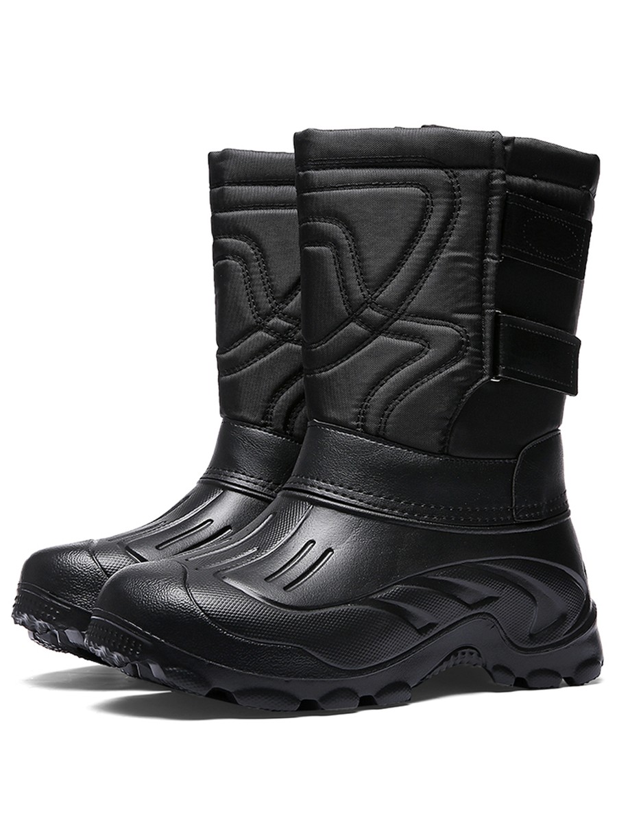 Men's Waterproof Fur Lined Snow Boots Warm Winter Shoes Outdoor