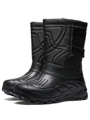 Men's Waterproof Fur Lined Snow Boots Warm Winter Shoes