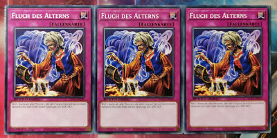 3x Fluch des Alterns SGX3-DEF20 Common DEUTSCH 1.Auflage PLAYSET NM Yu-Gi-Oh!