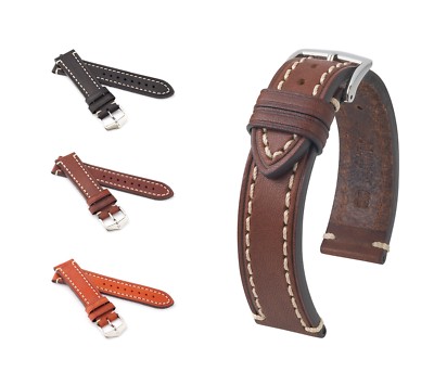 HIRSCH Saddle Leather Watch Band ''Liberty'', 18-24 mm, 3 colors, new!