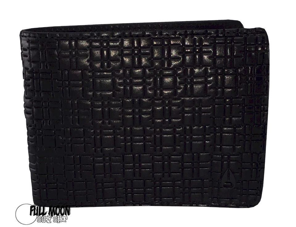 Nueva billetera plegable negra de cuero para hombre Nixon Arc SE Foto 2 de 4