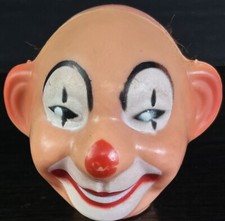 Vintage Plastic Happy Clown Head, 3", Hong Kong
