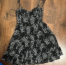 Urban Outfitters Mini Dress Checkered Flower Print Babydoll Mini Dress Size M