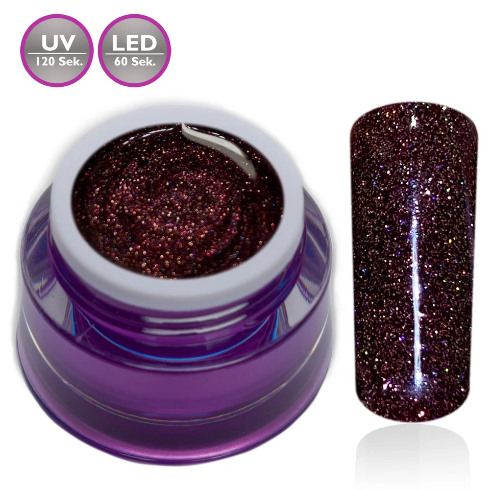 Farbgel Glitter Rot Braun Glitzer Herbst Farbe Led UV-Gel Nailart Nagel Design - Bild 2 von 2