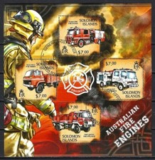 Voitures Pompiers Salomon 2013 (71) Yvert n° 1595 à 1598 oblitérés