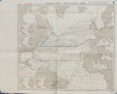 Admiralty 5124(12) ROUTEING CHART NORTH ATLANTIC OCEAN NAUTICAL MARINE Map Chart