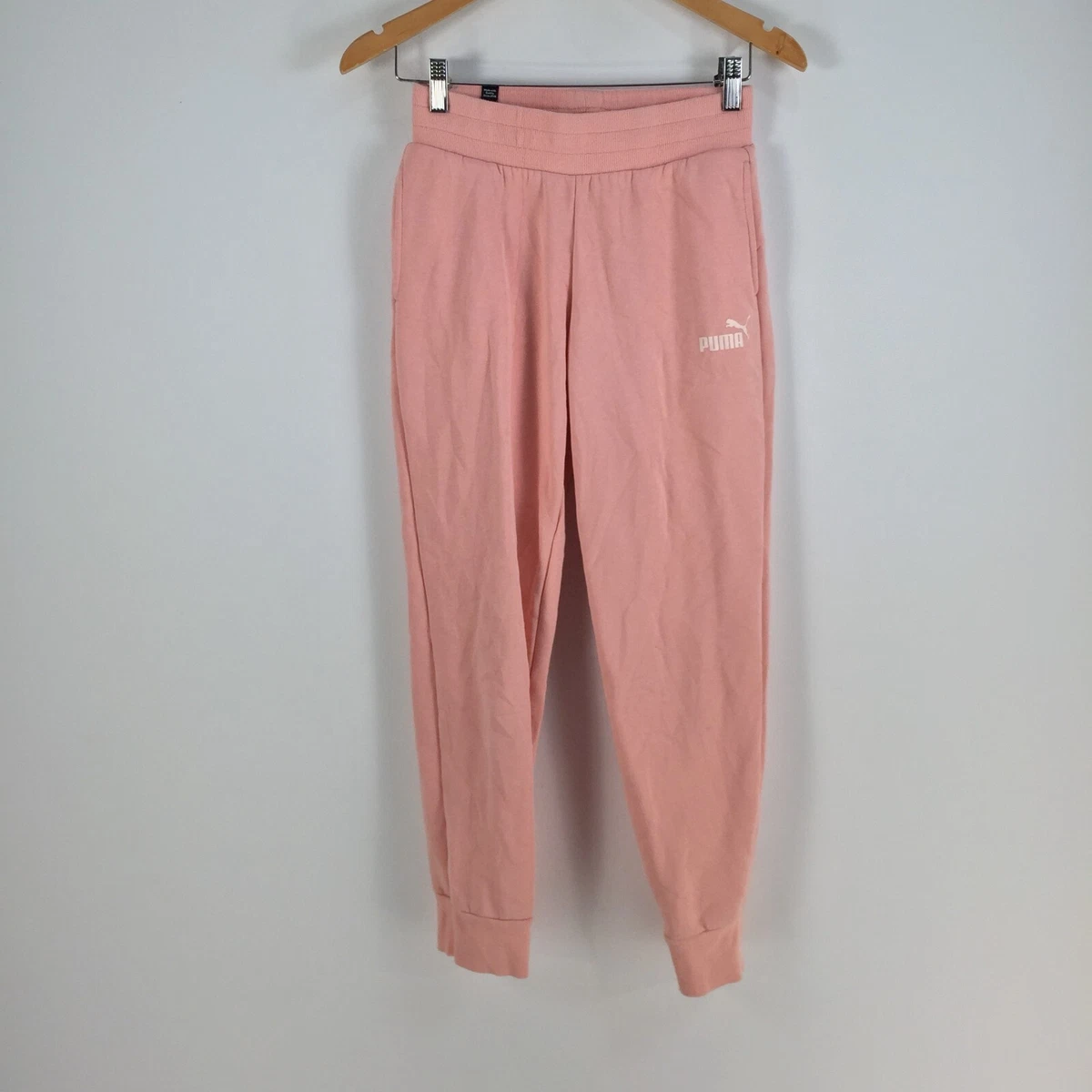 Puma womens sweat pants size XS pink tapered stretch cotton blend