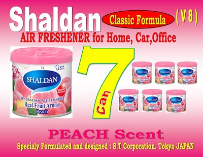 7 Can SHALDAN V8 Classic Formula -Home Car Office  Air Freshener - PEACH Scent -
