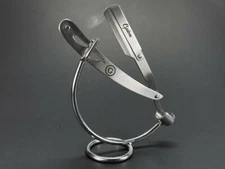 Men Stainless Steel Straight Cut Throat Razor with Stand Barber Wet Shaver Tool