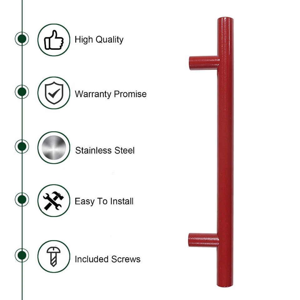 Probrico Kitchen Cabinet Pulls Brushed Nickel Cupboard Round T Bar Handle Drawer - Image 4 of 4
