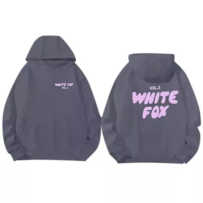 Womens Girls Gray Casual Hoodie Teenager Velvet Sweatshirt Pullover White Tops