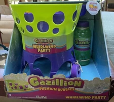 NEW Gazillion Bubbles Whirlwind Party Bubble Machine w/2 1-Liter Solution Set