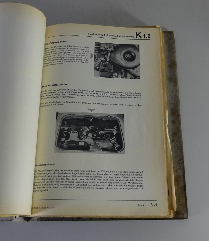 Manual de Taller VW Escarabajo / T2 / Tipo 3/4 Etc Dispositivo de Combustible / - Imagen 3 de 4